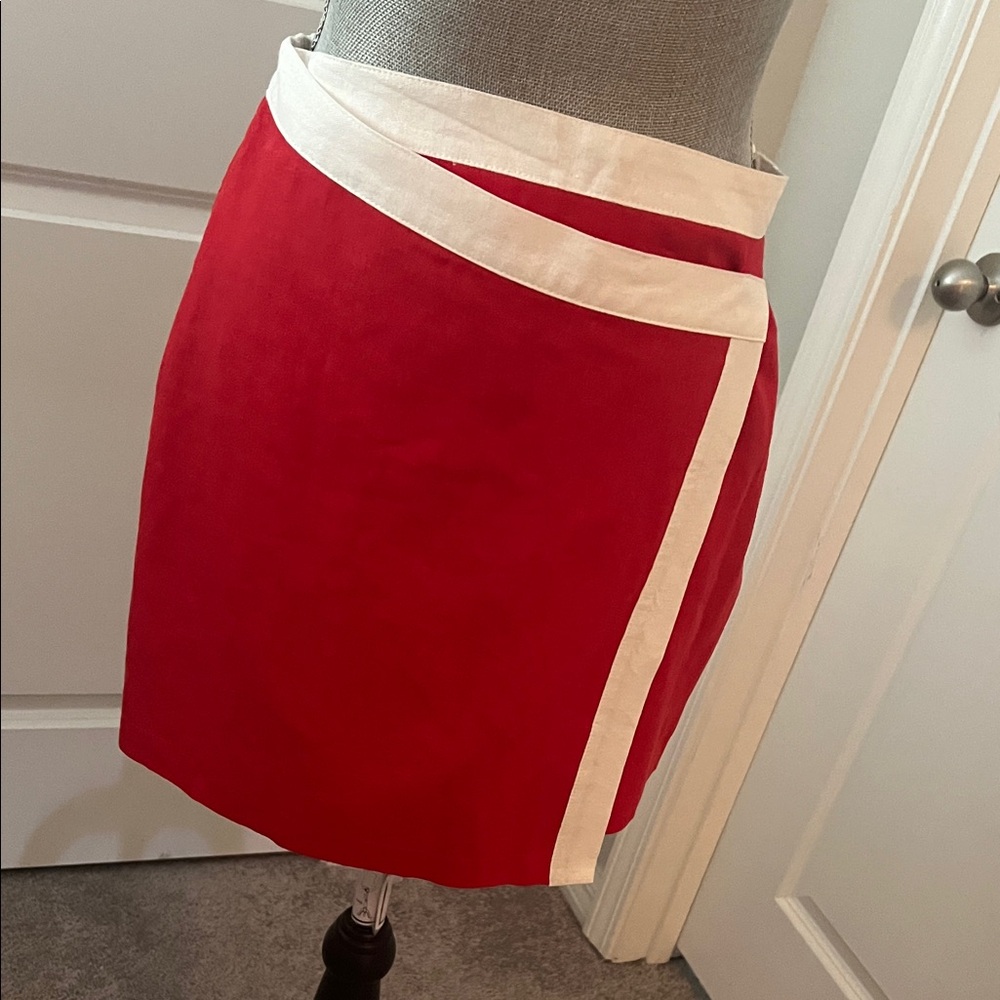 Bagatelle Red and White Mini Skirt
